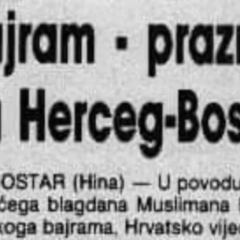 Obilježavanje Bajrama u Herceg-Bosni