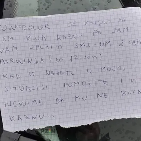 Vozač iz Osijeka na svojem automobilu zatekao poruku koja je mnoge oduševila: &#39;Kad se nađete u mojoj situaciji...&#39;