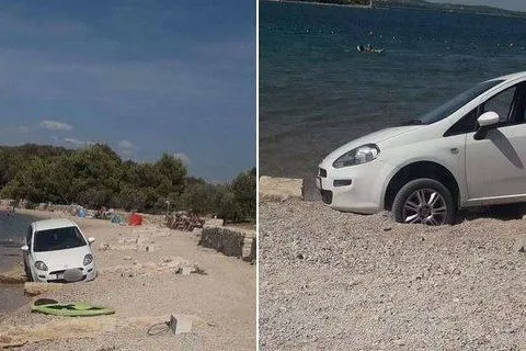 Vozilo zaglavljeno na plaži