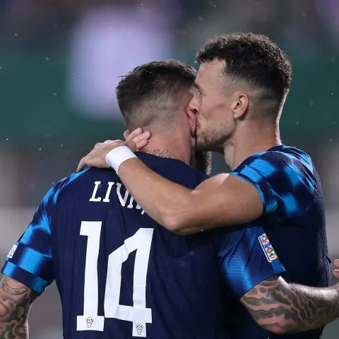 Stadion Ernst Happel, Beć, Austrija - UEFA Liga nacija, Liga A, skupina 1, 6. kolo, Austrija - Hrvatska. Marko Livaja, Ivan Perišić. Photo: Igor Soban/PIXSELL