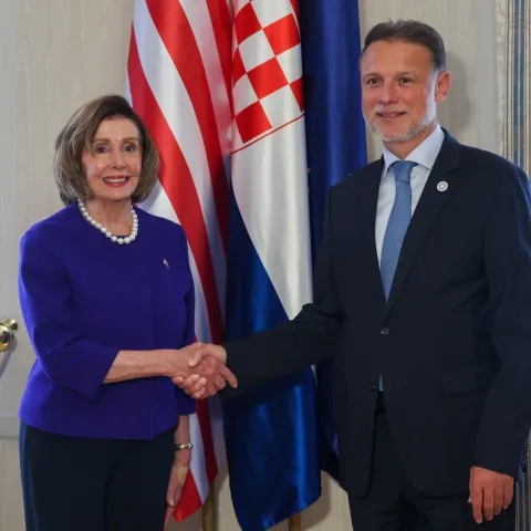 Zagreb, 24.10.2022 - Predsjednik Hrvatskog sabora Gordan Jandroković sastao se s predsjednicom Zastupničkog doma američkog Kongresa Nancy Pelosi.