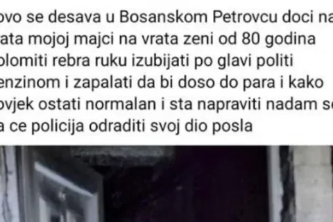 Objava sina napadnute starice