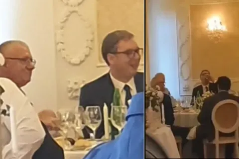 Šešelj i Vučić na svadbi