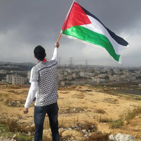 Mladi Palestinac sa zastavom