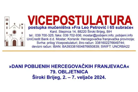 'Dani pobijenih hercegovačkih franjevaca' 