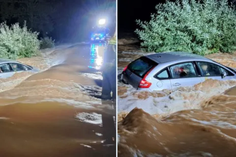 Bujica odnijela vozilo s roditeljima i djecom