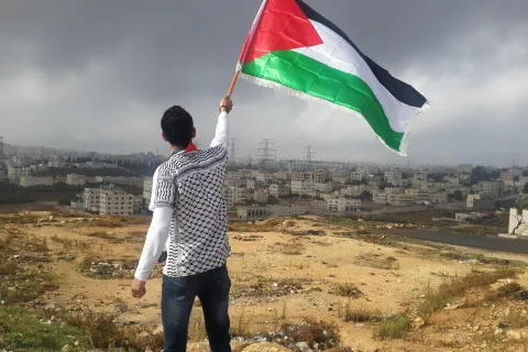 Mladi Palestinac sa zastavom