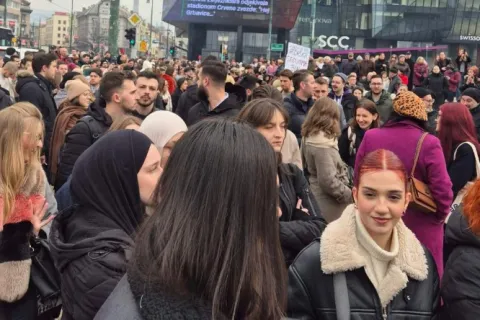 Studentski prosvjed ispred Parlamenta BiH